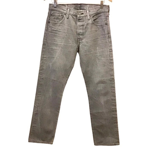 Levi’s 30x30 Tag 501 Men’s Gray Measured 31x29.5 Button Fly 100% Cotton Jeans - Picture 3 of 12